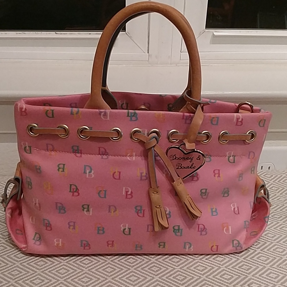 Dooney & Bourke Pink Signature DB Logo Handbag